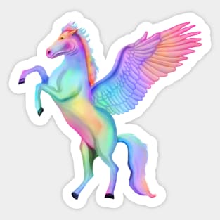 Magical Rainbow Winged Pegasus Horse Sticker